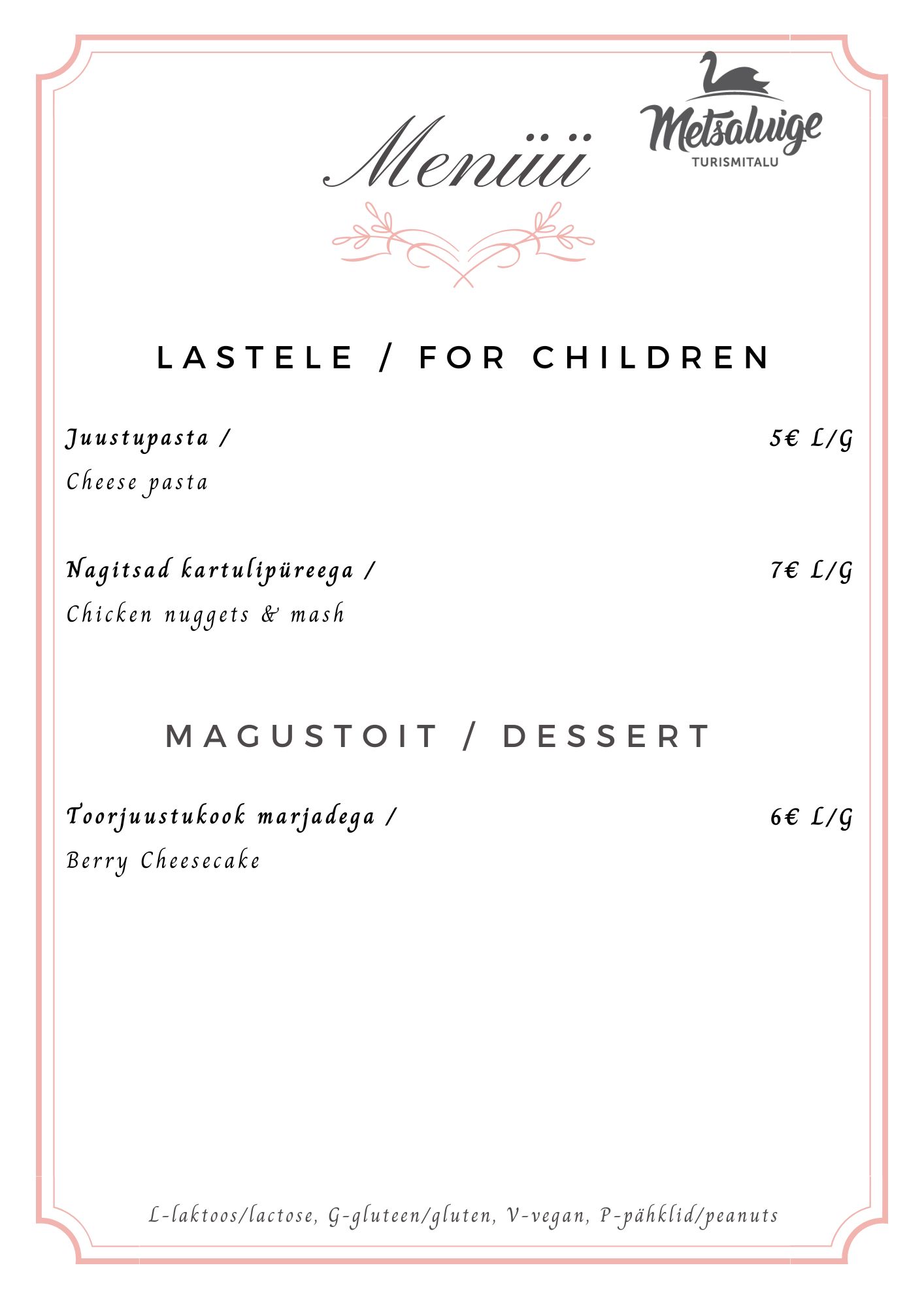 Metsaluige restoran lastele
